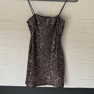 Rose Gold Sequin Mini Party Dress by: blanc | Size S